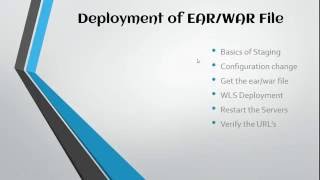 Weblogic Server Deployment(ear/war) Techniques