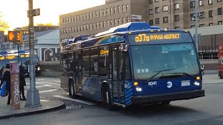MTA Bus Company: 2023 Novabus LFS Conehead #9041 on the Q37B | 2010 Orion VII NG #4649 on the Q60