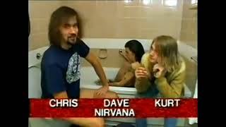 Nirvana - #funny  Interview in the Bathroom. Featured on music show Raw Power in 1992. #nirvana