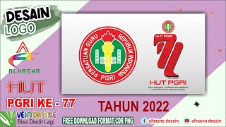 Desain Logo HUT PGRI ke-77 2022 Format CDR PNG | Free Download