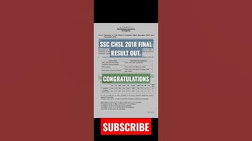 SSC CHSL 2018 FINAL RESULT DECLARED.