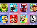 Temple Run 2,Angry Gran Run,SpiderMan Ultimate,Subway Surf,Bendy Run,Mario Run,Minion Rush,Tom Gold