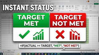 Excel IF Function Tutorial | Target Met vs Target Not Met