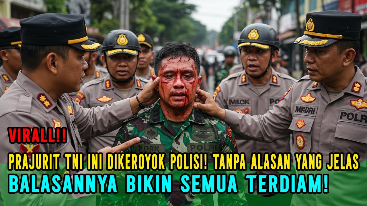 VIRALL‼️DIKEROYOK POLISI! TNI INI BERDIRI SENDIRIAN TANPA BALAS‼️TAPI LIHAT YG TERJADI SETELAHNYA‼️