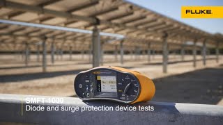 Diode and surge protection device test screens on the Fluke SMFT-1000 Solar Multifunction PV Tester