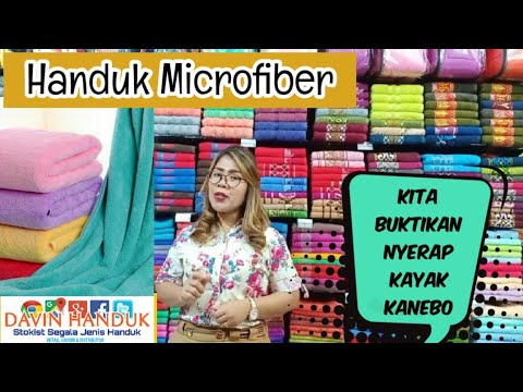 Handuk Import Microfiber. Pembuktian Daya Serapnya Test Langsung Dengan Air