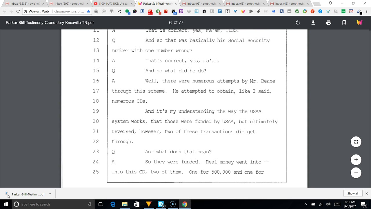 MASSIVE! RANDALL BEANE GRAND JURY TESTIMONY MUST WATCH MORE PROOF