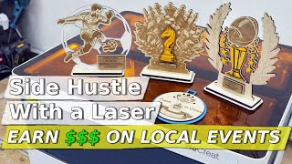 Using a Laser for Side Hustle To Earn Extra $$$ | Making Rewards for Local Events With WeCreat Laser