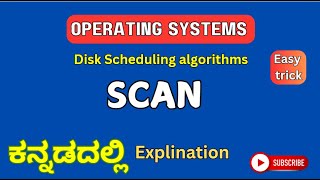 SCAN  |ಕನ್ನಡ explination |Disk scheduling algorithm  in OS