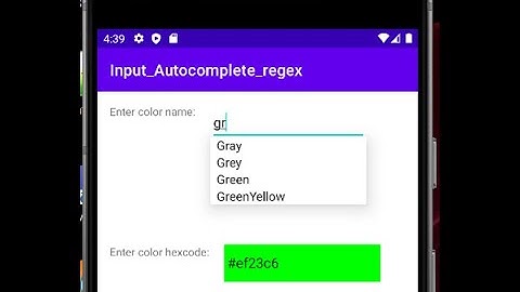 Android App: Autocomplete and Regex demo
