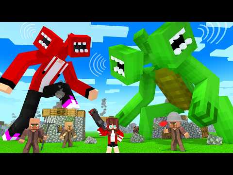 MAIZEN : JJ and Mikey Become SIREN HEADS - Minecraft Animation