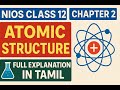 NIOS 12 Chemistry Chapter 2 – Atomic Structure 💥 | Tamil Explanation | Easy Tricks + Diagrams