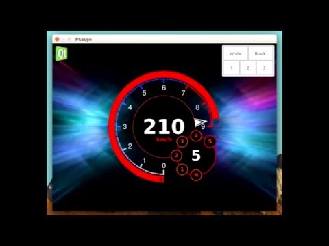 Qt QML 5.5 | CircularGauge | Javascript | Demo