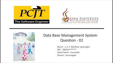 Question Set - 02 | DBMS | Java Institute | 1st Year |
