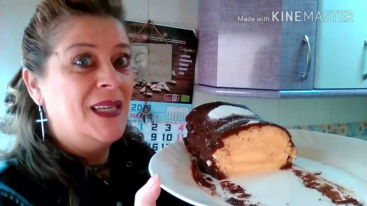 BRAZO DE GITANO SIN HORNO de CREMA Y CHOCOLATE FACILÍSIMO receta pan de molde