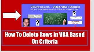 How To Delete Rows In VBA Based On Criteria