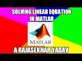 Linear Equations in MATLAB