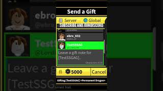 gifting 🎁 perm fruit to my fans #roblox #bloxfruits #shorts #viralvideo #fyp