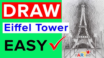How to DRAW the EIFFEL TOWER for Beginners (Step by Step) EASY