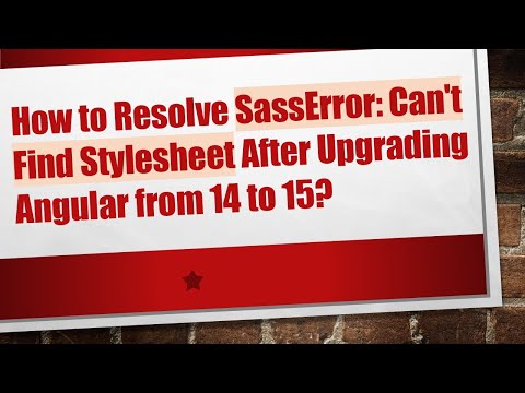 How to Resolve SassError: Can't Find Stylesheet After Upgrading Angular from 14 to 15?