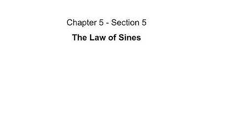 PreCalculus 5.5 The Law of Sines Notes Video