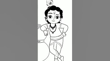 Little Krishna Drawing #krishna #shorts #viral #youtubeshorts #trending #ytshorts #drawing #art #god