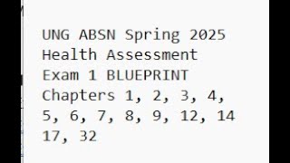 Health Assessment Exam 1 Blueprint