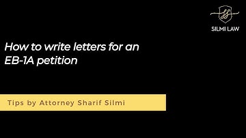How to write letters for an EB-1A petition