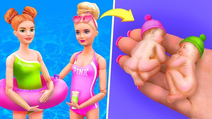 DIY Miniaturas de Bonecas: Barbie Grávida, Bebê Recém-Nascido Barbie, Mini  Boneca Artesanatos, Hacks 