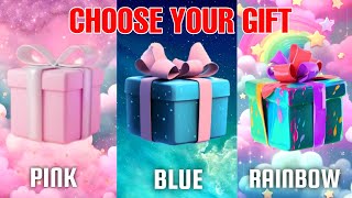 Choose your gift 🎁🤩💖 ||3 gift box challenge, Pink, Blue, Rainbow wouldyourather #giftboxchallange