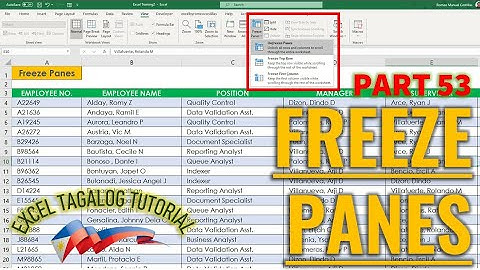 [Excel Tagalog Tutorial #53] Freeze Panes