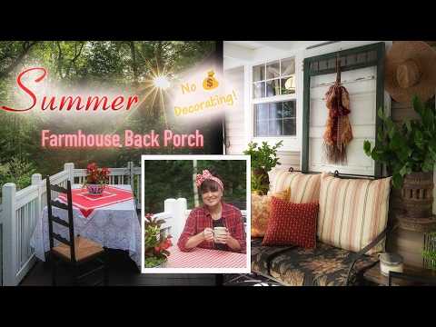 🌺Farmhouse Summer Back Porch | No $$ Decorating | American Country Style thumbnail