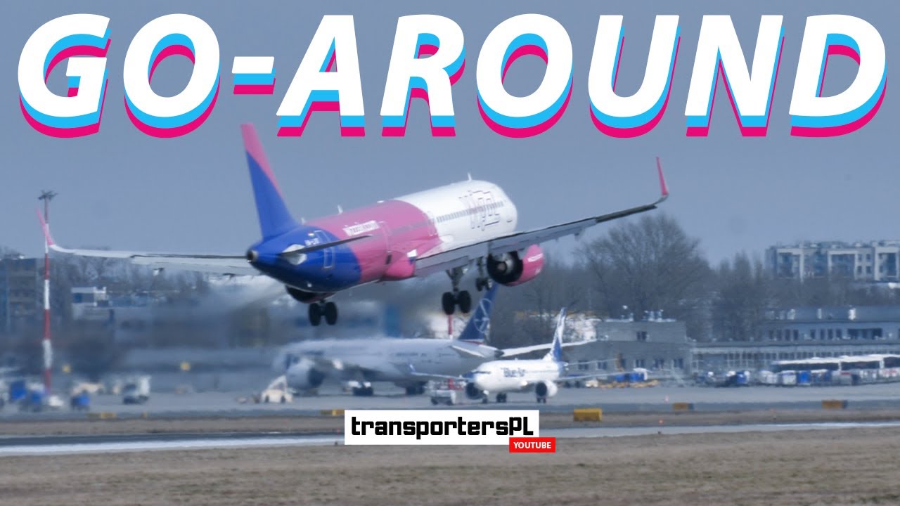42 samoloty siadają na pasie, GO-AROUND - trudne warunki - (EPWA)