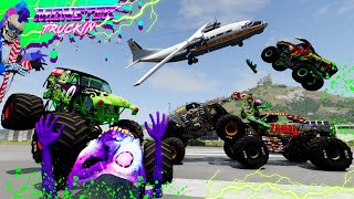 Monster Jam INSANE Racing, Freestyle and High Speed Jumps #35 | BeamNG Drive | Grave Digger screenshot 4