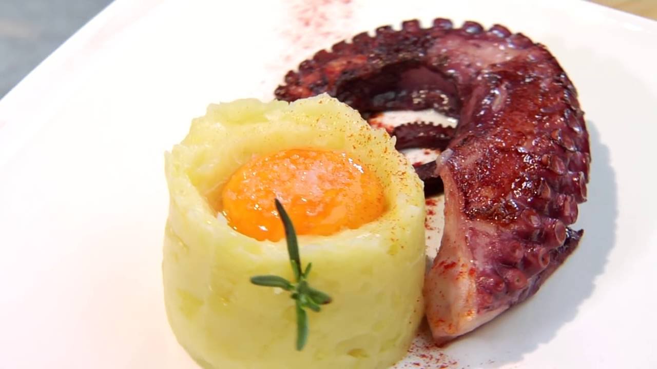 Pulpo rustido y coulant de patata