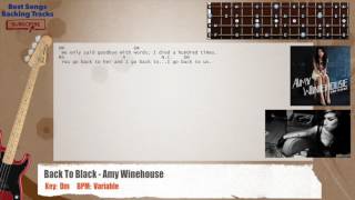 Vignette de la vidéo "🎻 Back To Black - Amy Winehouse Bass Backing Track with chords and lyrics"