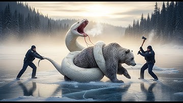 “Brave Rescue Team Saves a Grizzly Beer  From a Giant Python’s Deadly Attack 🐍“.