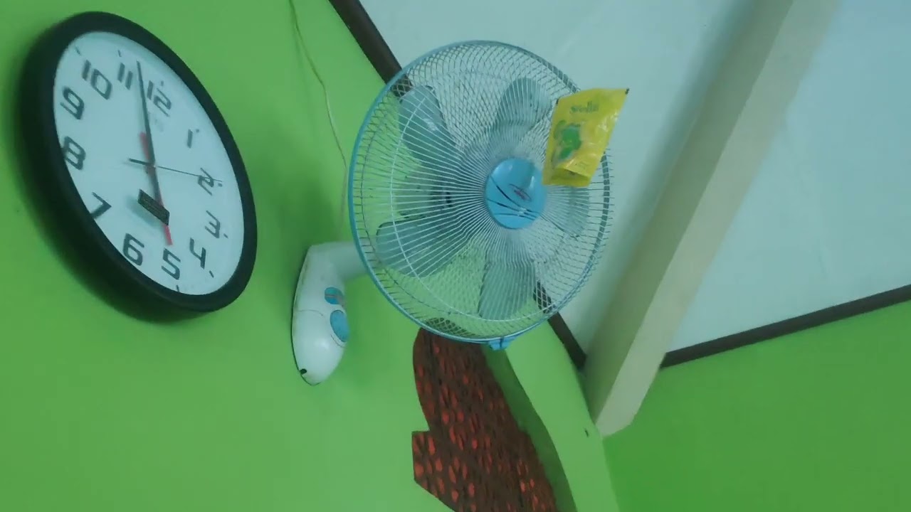 Turn on five wall fans and two ceiling fans at mosque