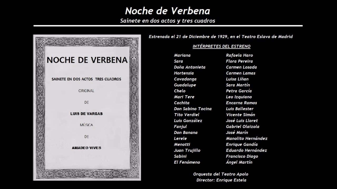 Noche de Verbena - Tango 'En un conventiyo de los arrabales' (1930) - Rafaela Haro - Vicente Simón