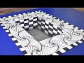 How to Draw Amazing 3D Hole Optical Illusion Drawing Patterns