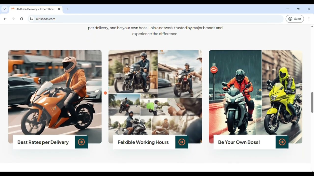 Al Risha Delivery Services Website Design | B2B Logistics