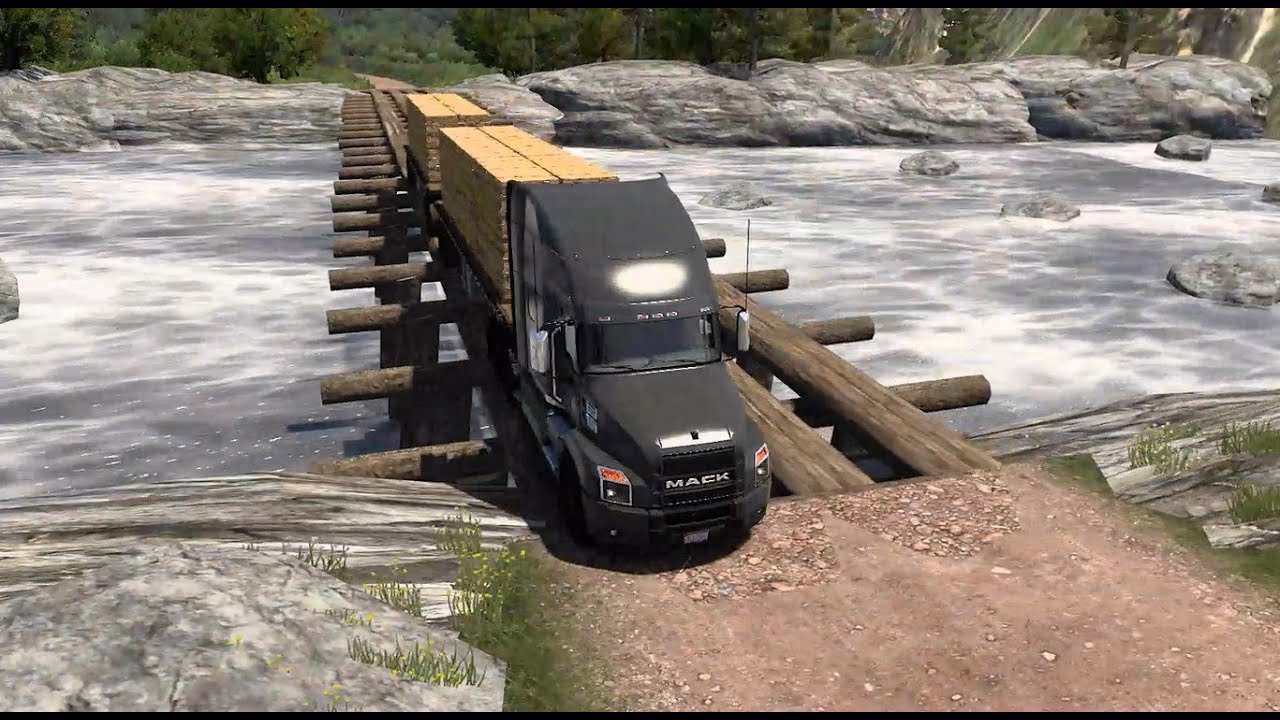 Truck: Mack Anthem. Trailer: Planas doble. Carga: Madera - ATS 2026 01 31 19 47 08