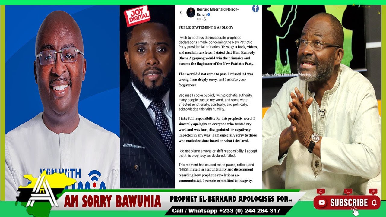 “Am So Sorry Bawumia” Prophet El-Bernard Releases Apology Letter Over Failed Prophecy: Ken In Shame
