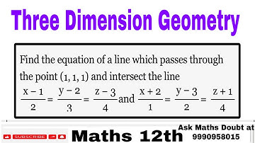 Find the equation of the line which intersects the lines x+2/1 = y-3/2 = z+1/4 and x-1/2 = y-2/3…