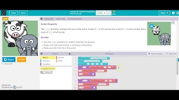 Code.org Lesson 8 Sprite Properties