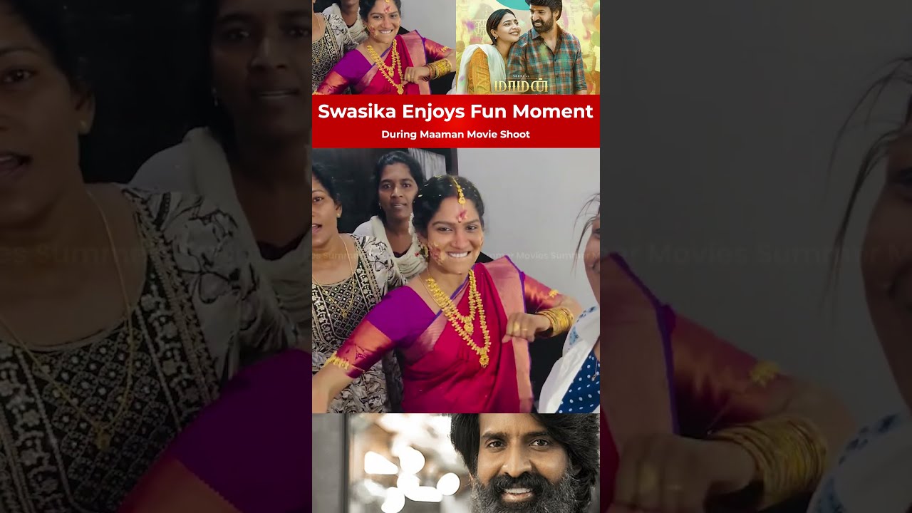 Swasika’s Fun Moment on Maaman Movie Set | Behind The Scenes 