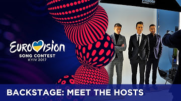 Backstage at the photoshoot with the hosts