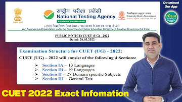 CUET 2022 Exact Information | Syllabus, Exam Pattern, Dates, Stream Change | Official Notice by NTA
