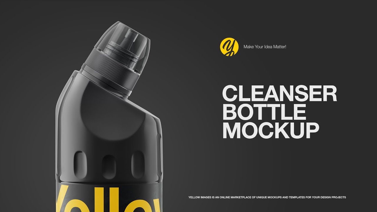 Download 500ml Glossy Plastic Toilet Bowl Cleaner Bottle Mockup Front View High Angle Shot In Object Mockups On Yellow Images Object Mockups Yellowimages Mockups