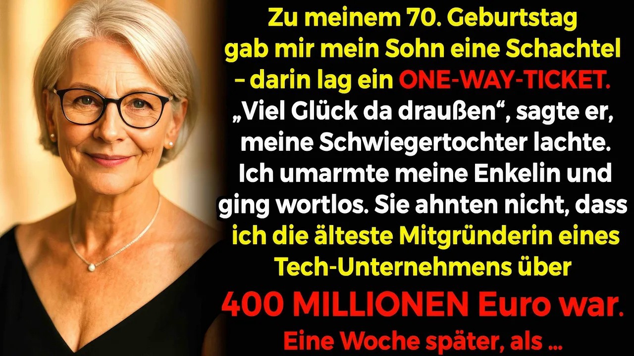 Zum Geburtstag schenkte mir mein Sohn ein One Way Ticket er wusste nicht, dass ich Milliardärin